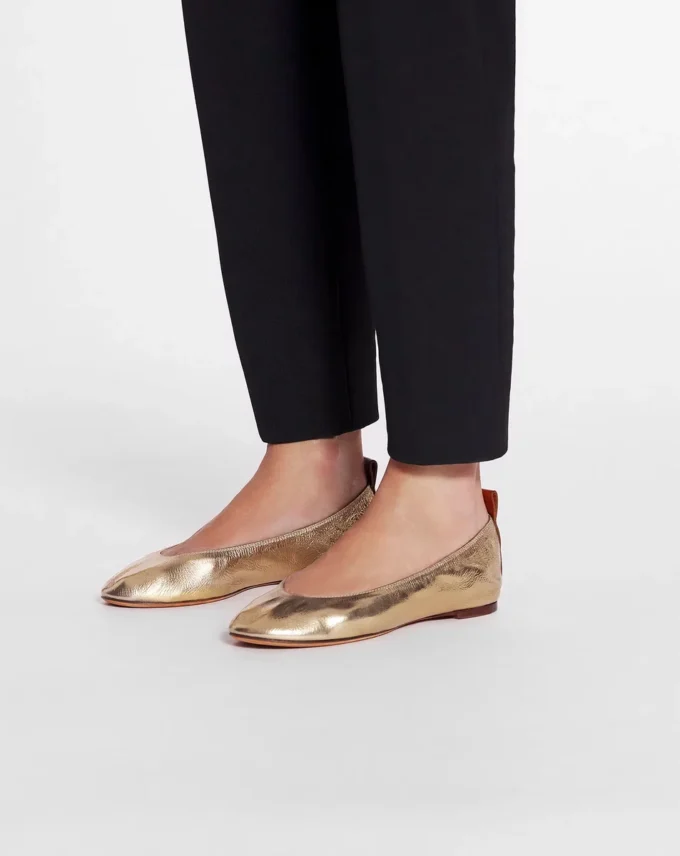 Ballerina Flat i metallicläder Ballerina Flat i metallicläder