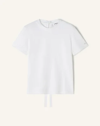 Bomullst-shirt med banddetalj