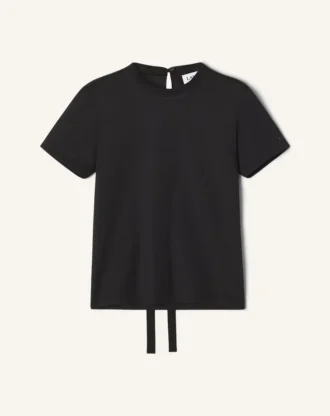 Bomullst-shirt med banddetalj