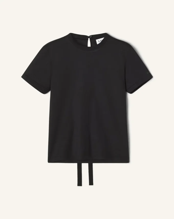 Bomullst-shirt med banddetalj Bomullst-shirt med banddetalj