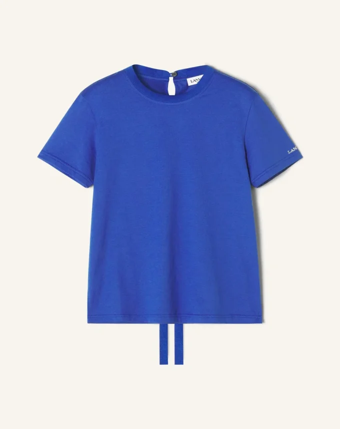Bomullst-shirt med banddetalj Bomullst-shirt med banddetalj