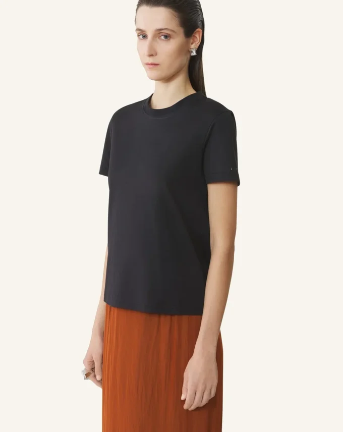Bomullst-shirt med banddetalj Bomullst-shirt med banddetalj
