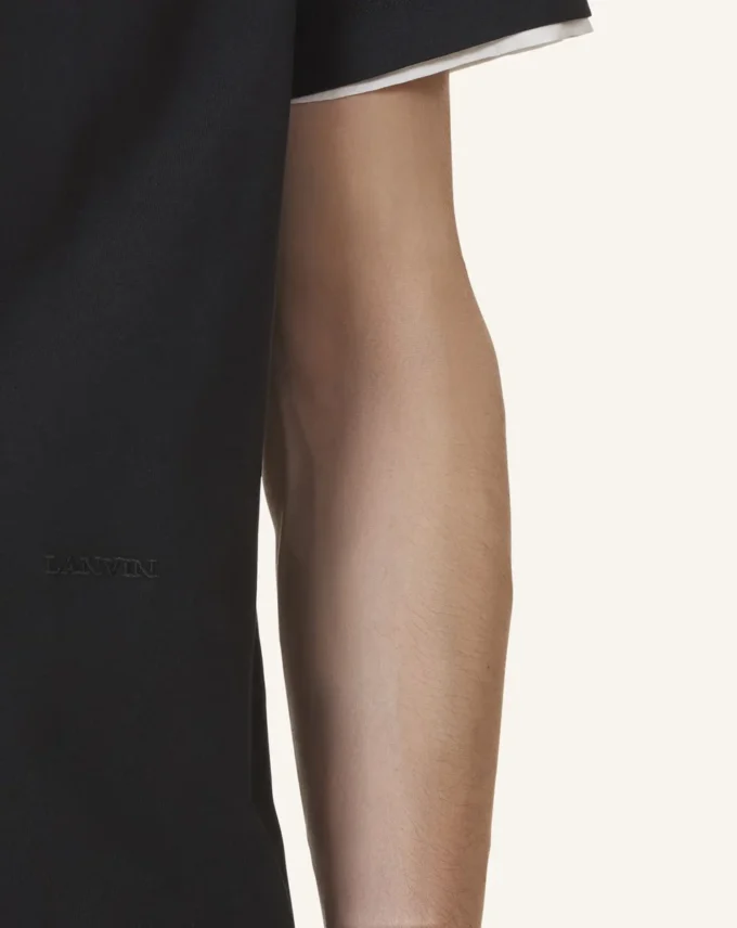 Bomullst-shirt med silkesdetaljer