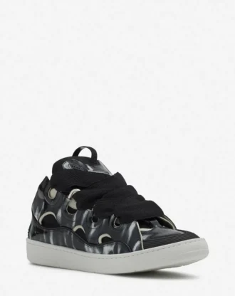 Curb lädersneakers med glitter