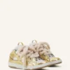 Curb Metallic Leather Sneakers med mesh-skosnören Curb Metallic Leather Sneakers med mesh-skosnören