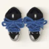 Curb Metallic Leather Sneakers med mesh-skosnören Curb Metallic Leather Sneakers med mesh-skosnören