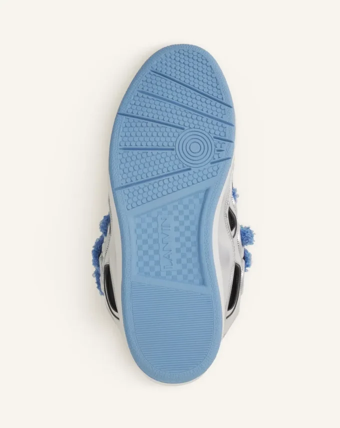 Curb Metallic Leather Sneakers med mesh-skosnören Curb Metallic Leather Sneakers med mesh-skosnören