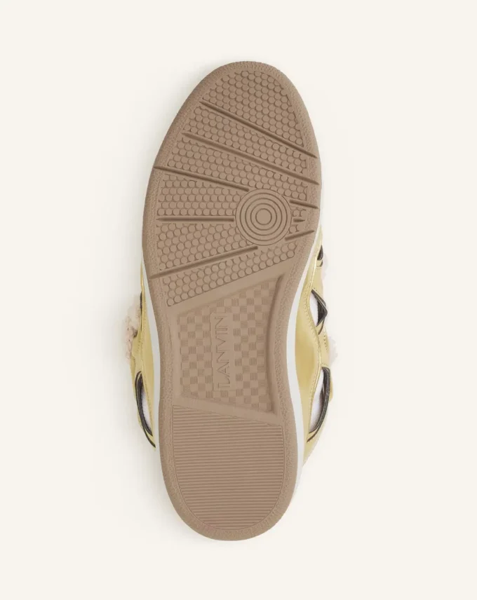 Curb Metallic Leather Sneakers med mesh-skosnören Curb Metallic Leather Sneakers med mesh-skosnören