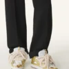 Curb Metallic Leather Sneakers med mesh-skosnören Curb Metallic Leather Sneakers med mesh-skosnören