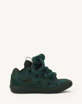 Curb Sneakers i läder med ormskinnssnören