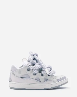 Curb Sneakers i läder med ormskinnssnören