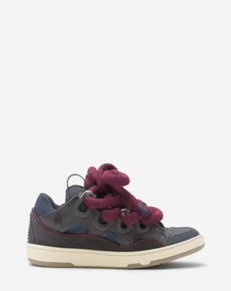 Curb Sneakers i läder med ormskinnssnören