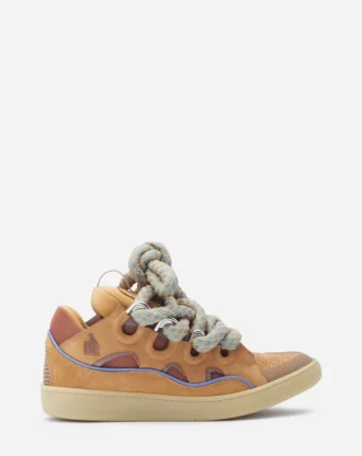 Curb Sneakers i läder med ormskinnssnören