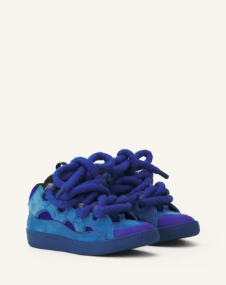 Curb Sneakers i läder med ormskinnssnören