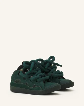 Curb Sneakers i läder med ormskinnssnören