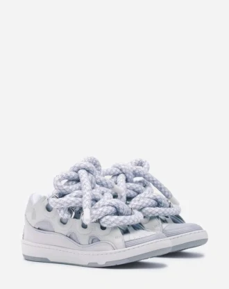 Curb Sneakers i läder med ormskinnssnören