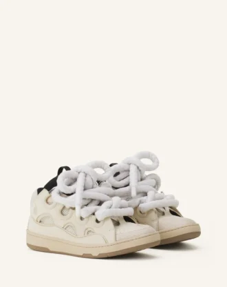 Curb Sneakers i läder med ormskinnssnören