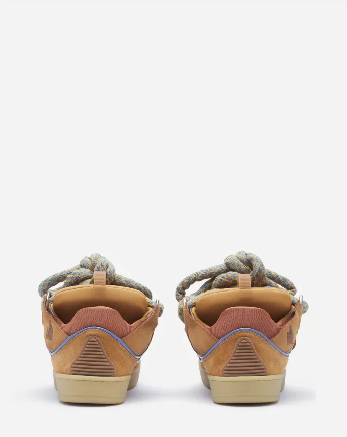 Curb Sneakers i läder med ormskinnssnören