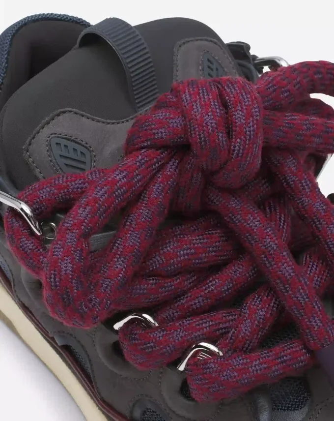 Curb Sneakers i läder med ormskinnssnören