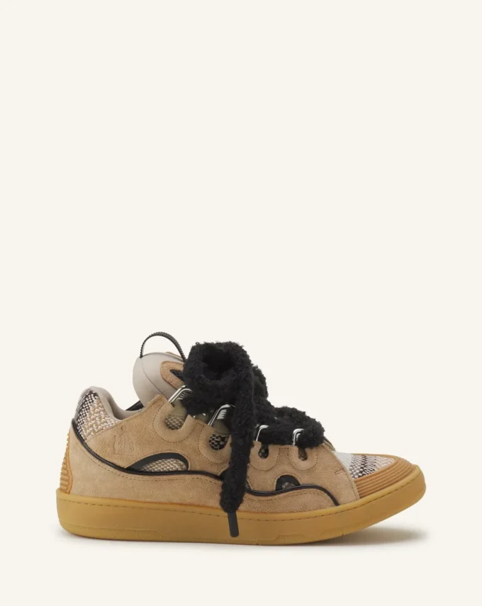 Curb Suede Sneakers med mesh-skosnören Curb Suede Sneakers med mesh-skosnören