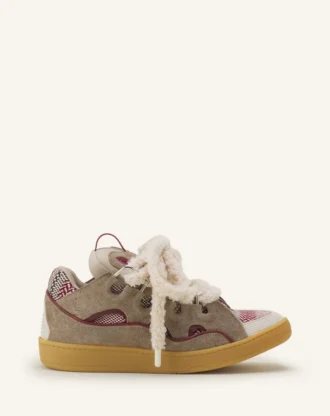 Curb Suede Sneakers med mesh-skosnören
