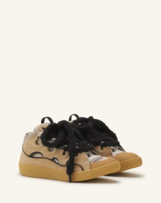 Curb Suede Sneakers med mesh-skosnören