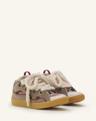 Curb Suede Sneakers med mesh-skosnören