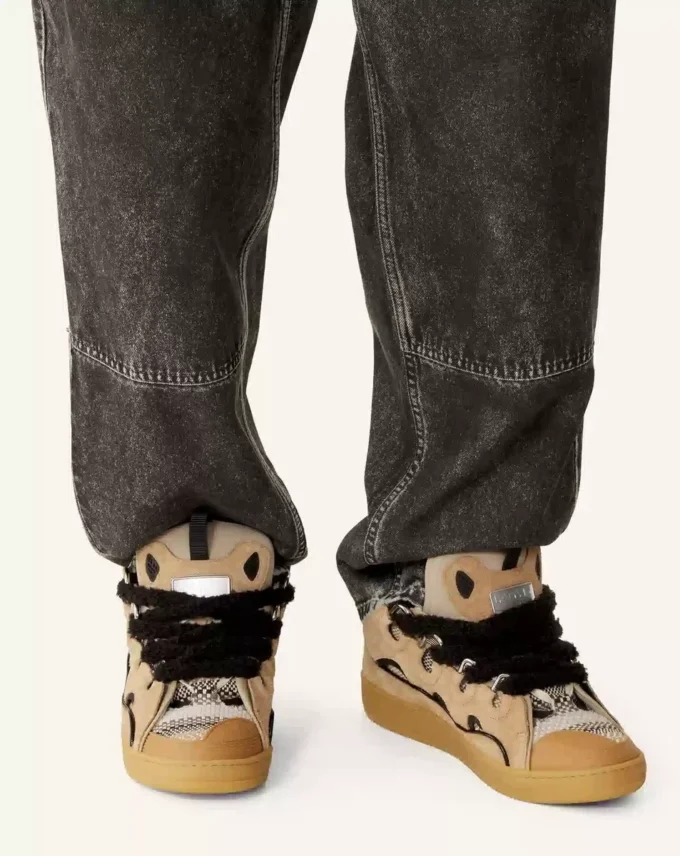 Curb Suede Sneakers med mesh-skosnören Curb Suede Sneakers med mesh-skosnören