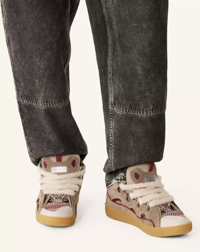 Curb Suede Sneakers med mesh-skosnören Curb Suede Sneakers med mesh-skosnören