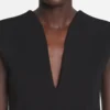 Jersey-top med djup urringning Jersey-top med djup urringning