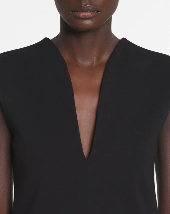 Jersey-top med djup urringning Jersey-top med djup urringning