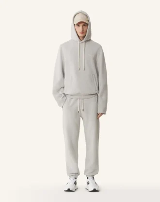 Joggingbyxor i bomullsfleece och kashmir