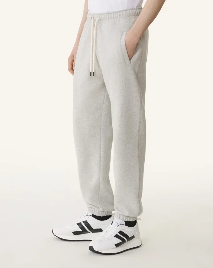 Joggingbyxor i bomullsfleece och kashmir Joggingbyxor i bomullsfleece och kashmir