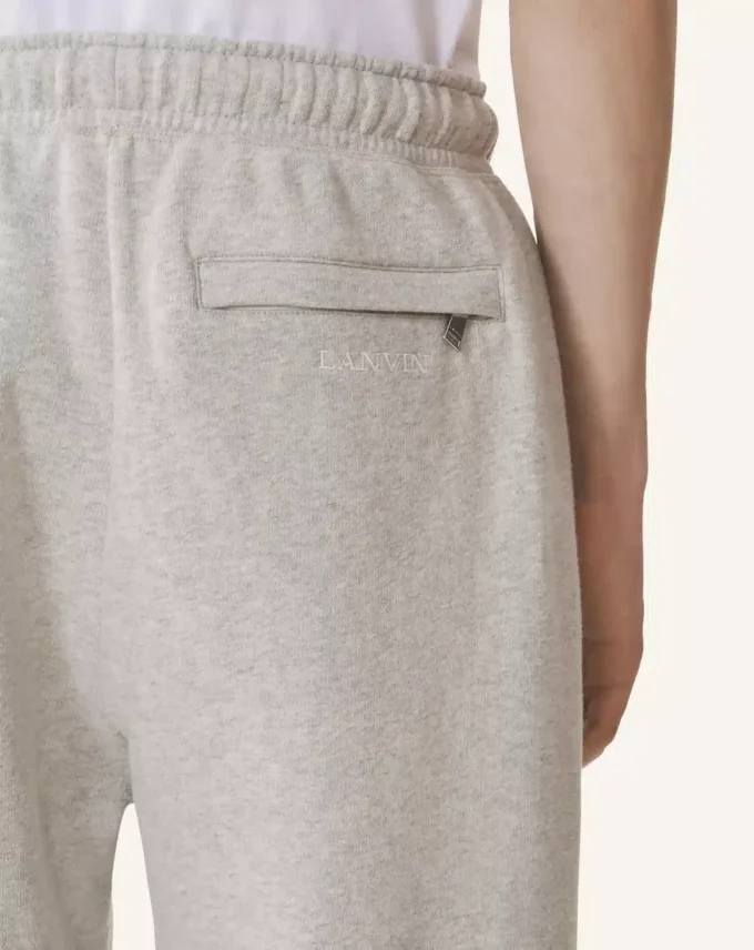 Joggingbyxor i bomullsfleece och kashmir Joggingbyxor i bomullsfleece och kashmir
