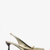 Lanvin Bow Slingback Pumps i krackelerat metalliskt läder Lanvin Bow Slingback Pumps i krackelerat metalliskt läder