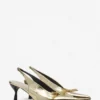 Lanvin Bow Slingback Pumps i krackelerat metalliskt läder Lanvin Bow Slingback Pumps i krackelerat metalliskt läder