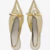 Lanvin Bow Slingback Pumps i krackelerat metalliskt läder Lanvin Bow Slingback Pumps i krackelerat metalliskt läder