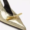 Lanvin Bow Slingback Pumps i krackelerat metalliskt läder Lanvin Bow Slingback Pumps i krackelerat metalliskt läder
