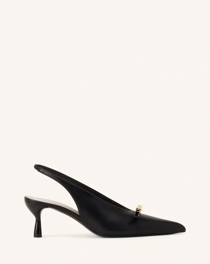 Lanvin Bow Slingback Pumps i läder Lanvin Bow Slingback Pumps i läder