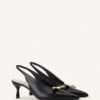 Lanvin Bow Slingback Pumps i läder Lanvin Bow Slingback Pumps i läder