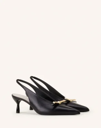 Lanvin Bow Slingback Pumps i läder Lanvin Bow Slingback Pumps i läder