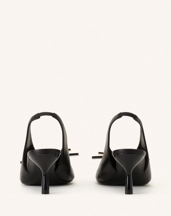 Lanvin Bow Slingback Pumps i läder Lanvin Bow Slingback Pumps i läder