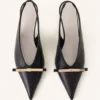 Lanvin Bow Slingback Pumps i läder Lanvin Bow Slingback Pumps i läder