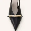 Lanvin Bow Slingback Pumps i läder Lanvin Bow Slingback Pumps i läder