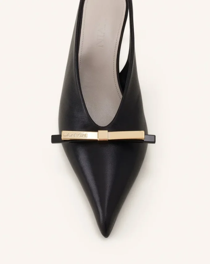 Lanvin Bow Slingback Pumps i läder Lanvin Bow Slingback Pumps i läder