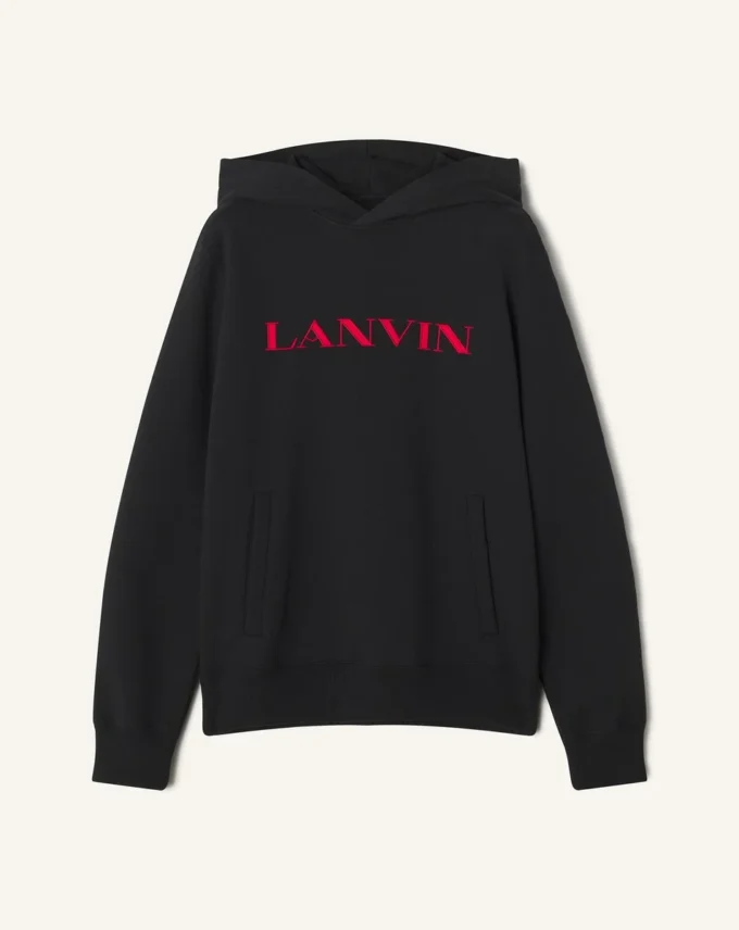 Lanvin broderad bomullshuvtröja Lanvin broderad bomullshuvtröja