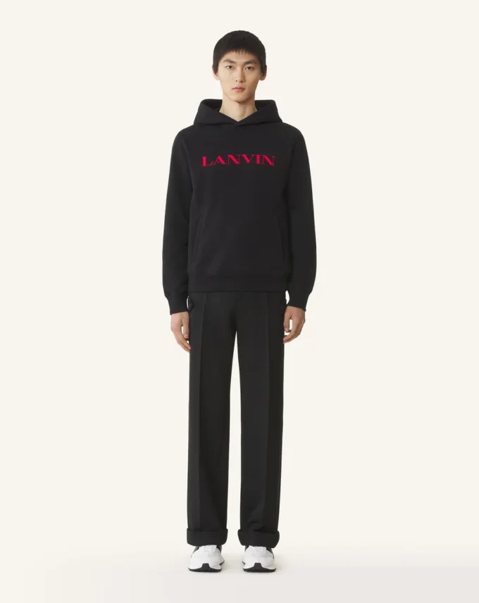 Lanvin broderad bomullshuvtröja Lanvin broderad bomullshuvtröja