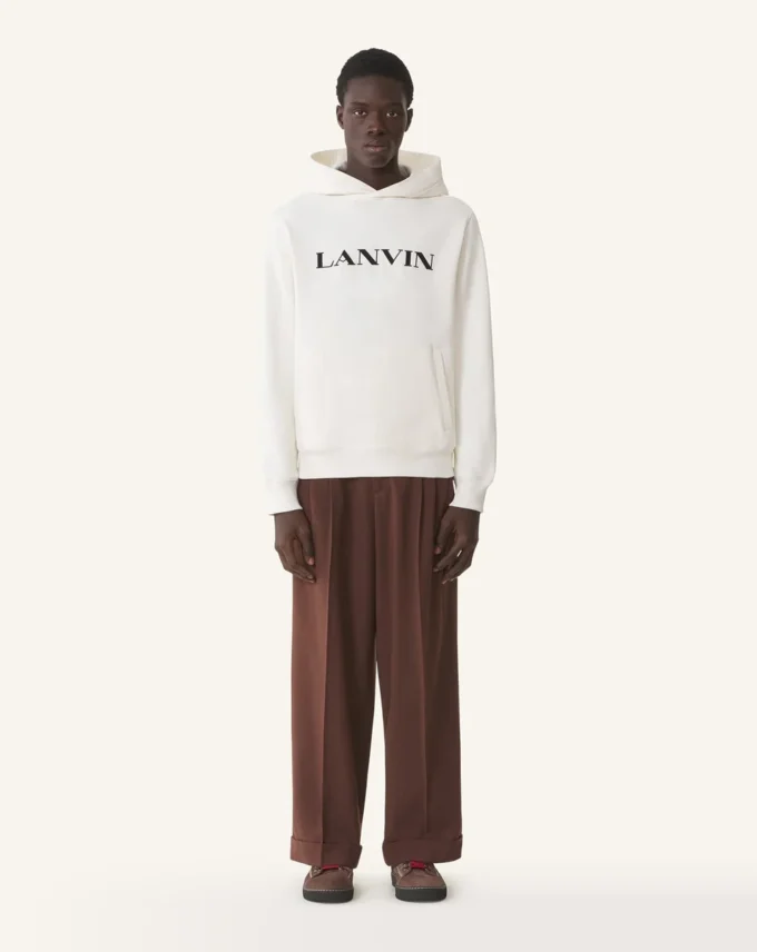 Lanvin broderad bomullshuvtröja Lanvin broderad bomullshuvtröja