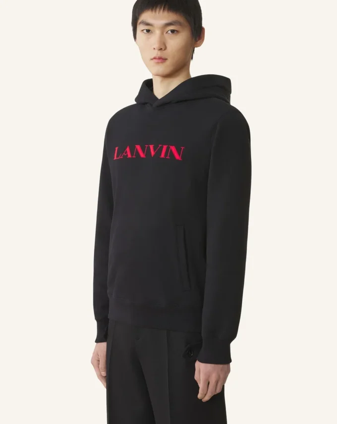 Lanvin broderad bomullshuvtröja Lanvin broderad bomullshuvtröja