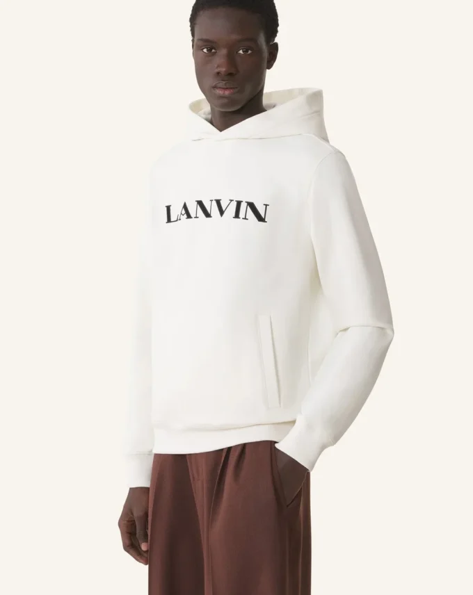 Lanvin broderad bomullshuvtröja Lanvin broderad bomullshuvtröja
